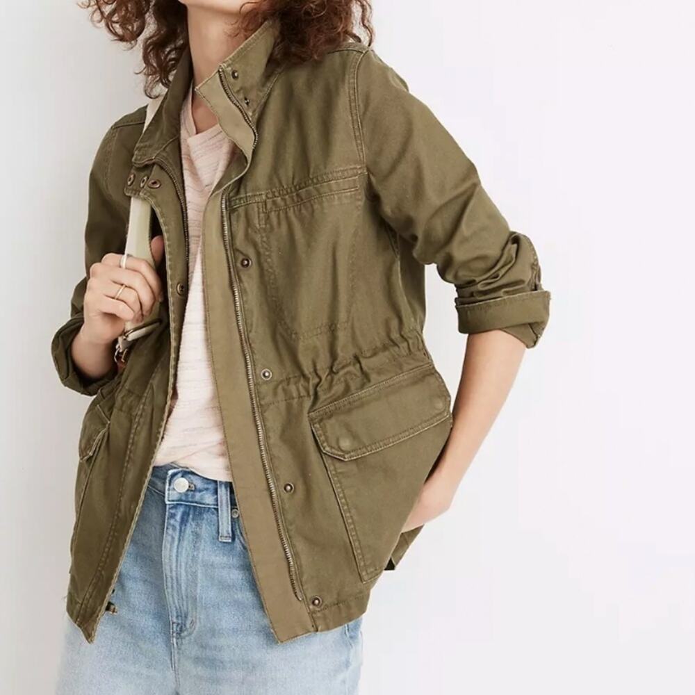 Madewell NWT Passage Lightweight Military Jacket in Olive Green Size X-Small